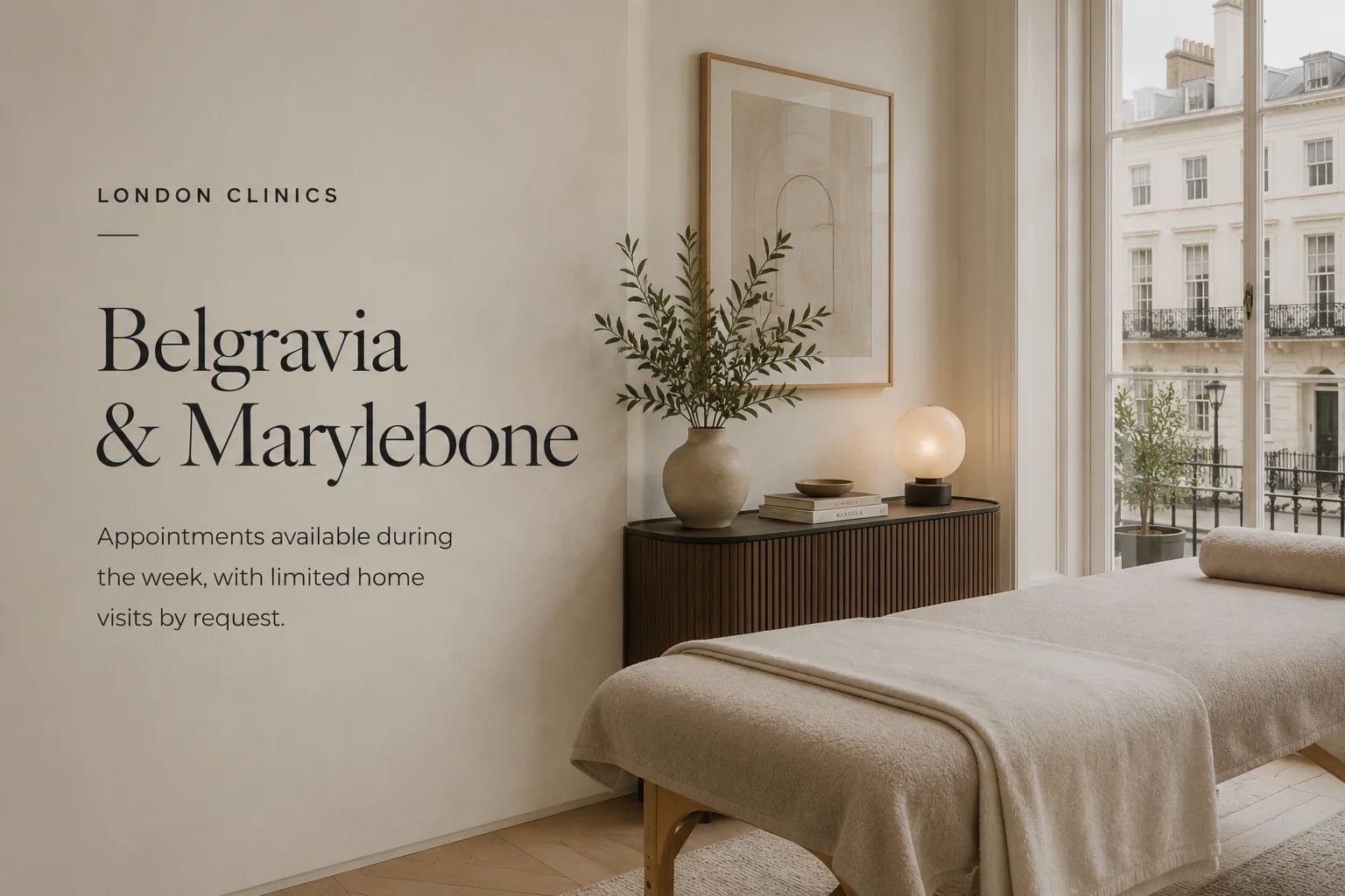 Calm London treatment clinic interior